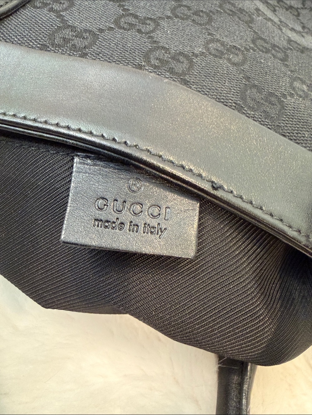 Gucci Black GG Canvas Leather-Trim Tote great condition great size authentic! - Picture 12 of 16